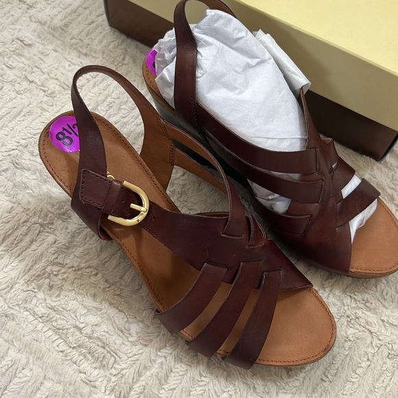 Franco Sarto brown leather wedge style Hanako Size 8.5, New - Picture 12 of 16